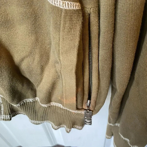 VTG Y2K Blac Label Full Zip Jacket Khaki Spell out Embroidered Unsex 2X Cotton - Picture 9 of 12